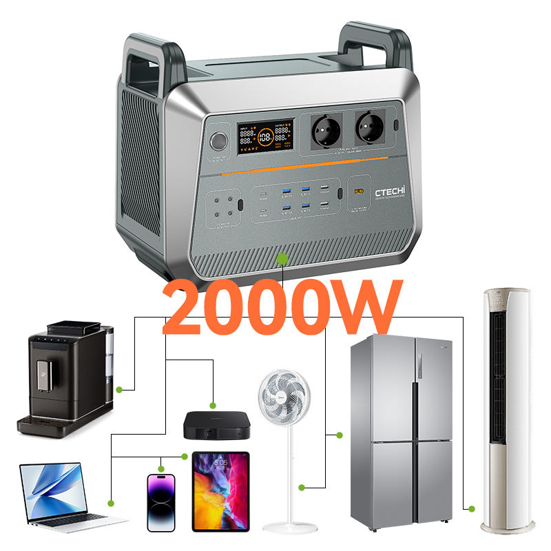 Outdoor Power Station - Generatore solare portatile da 2000W per